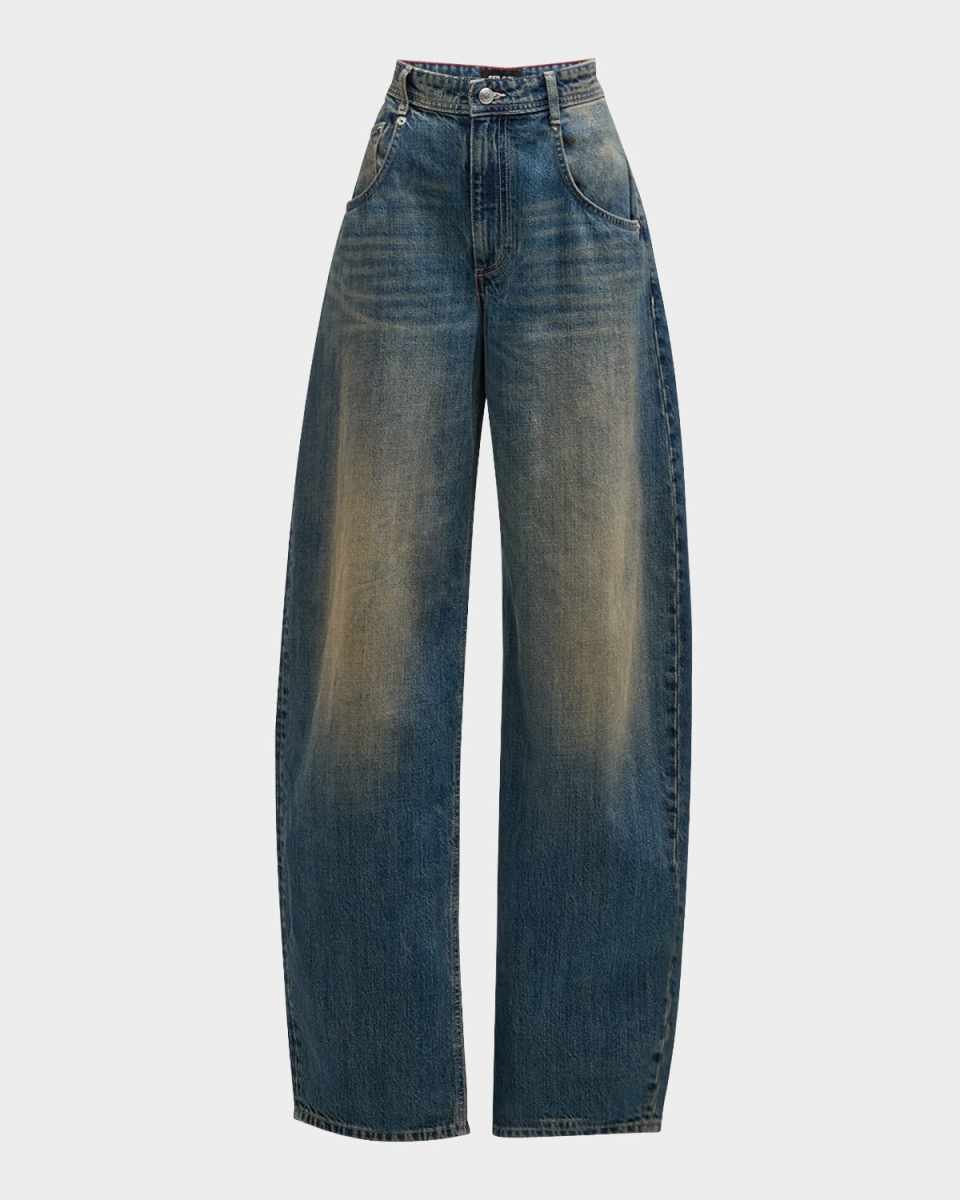 Marbel Mid Rise Barrel-Leg Jeans